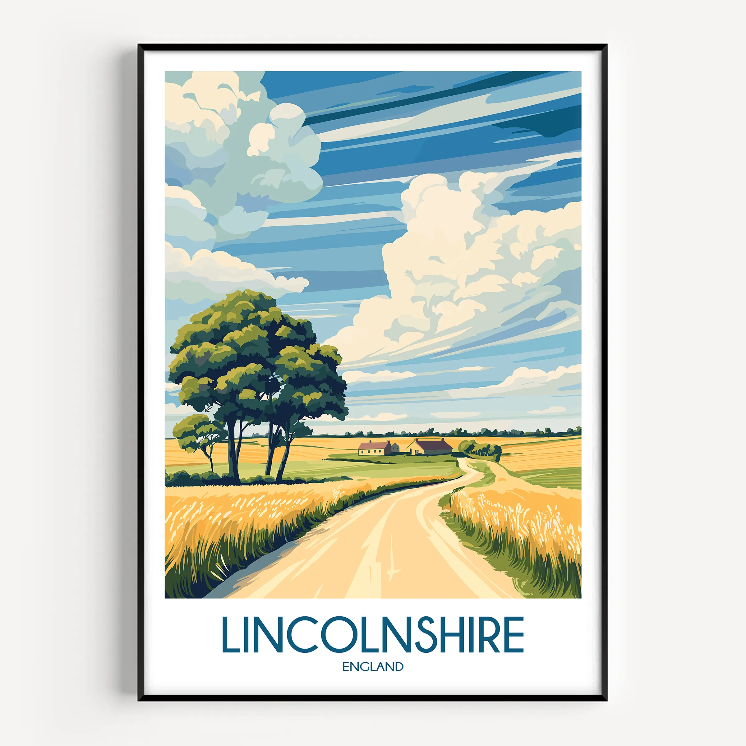 Lincolnshire Retro Travel Illustration