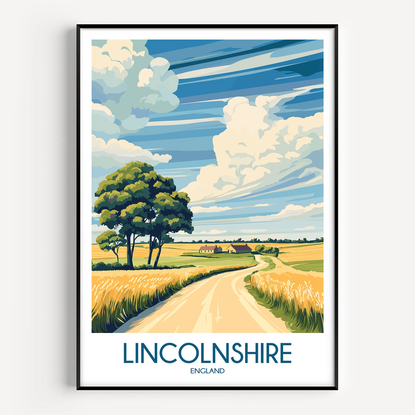 Lincolnshire Retro Travel Illustration