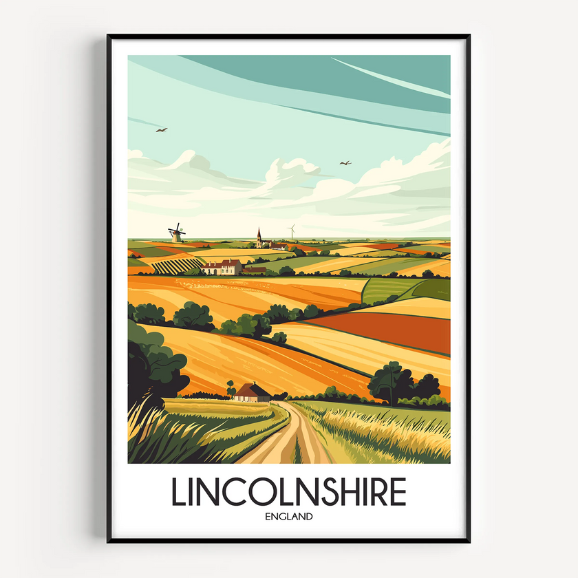 Lincolnshire Vintage Style Print