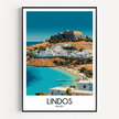 Lindos Modern Travel Poster