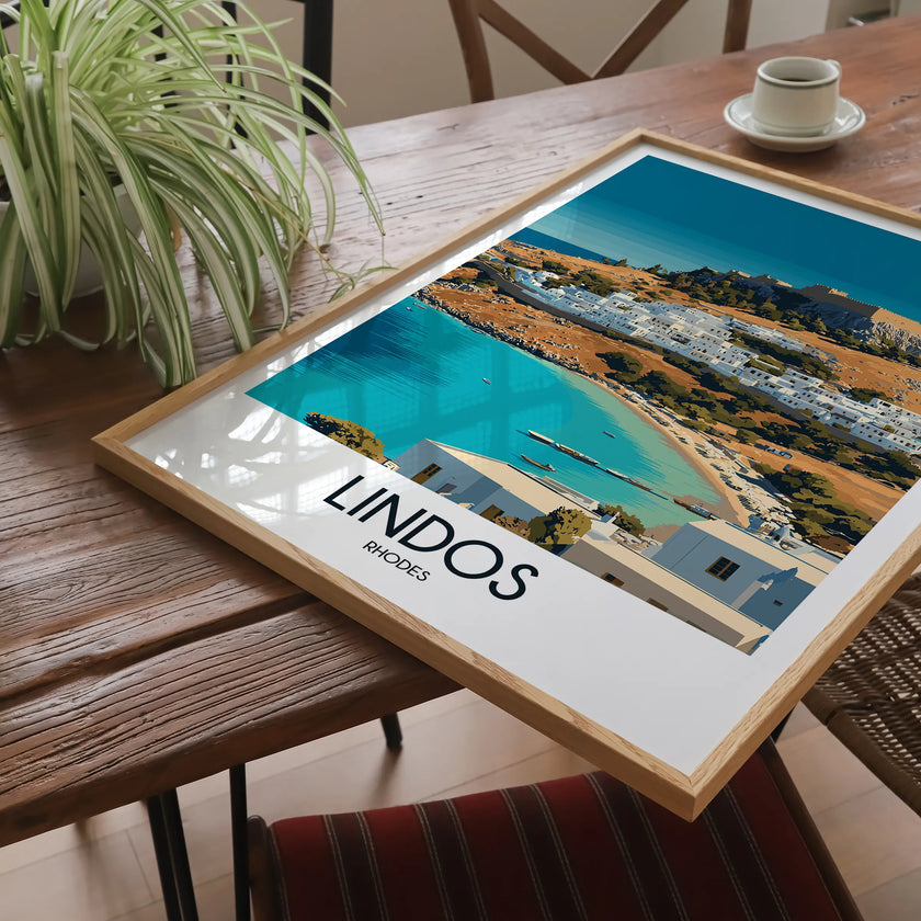 Lindos Retro Travel Illustration