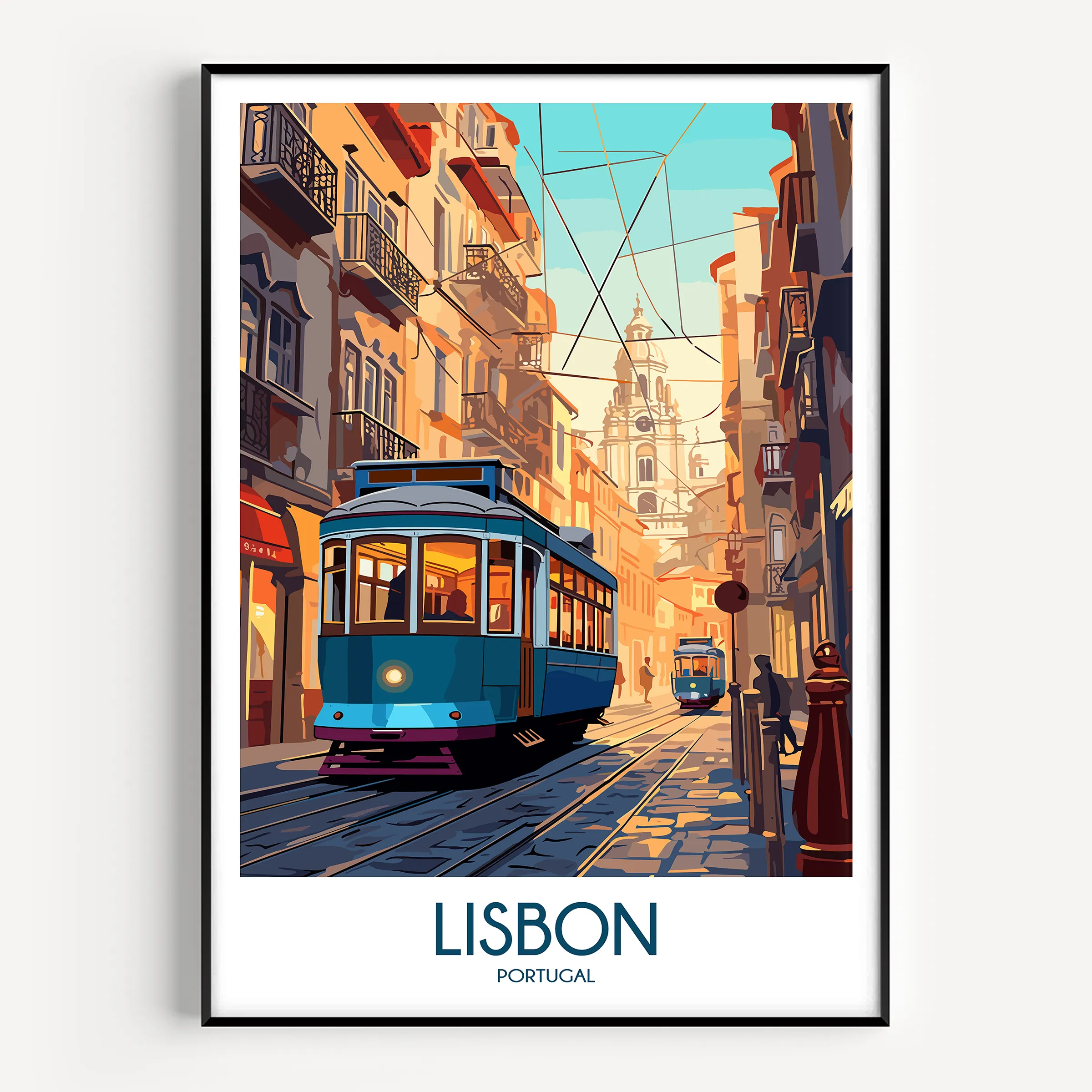 Lisbon Retro Travel Illustration