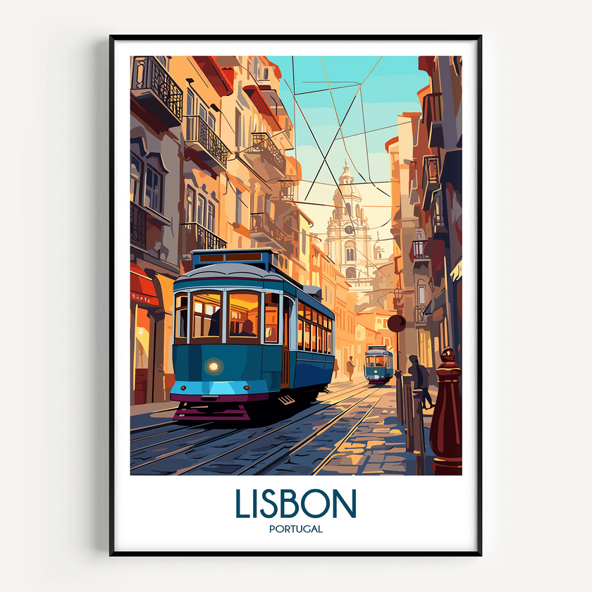Lisbon Retro Travel Illustration