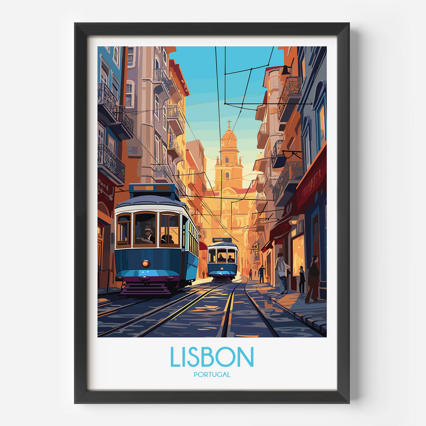 Lisbon Tram Destination Art Gift