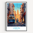 Lisbon Tram Modern Travel Poster