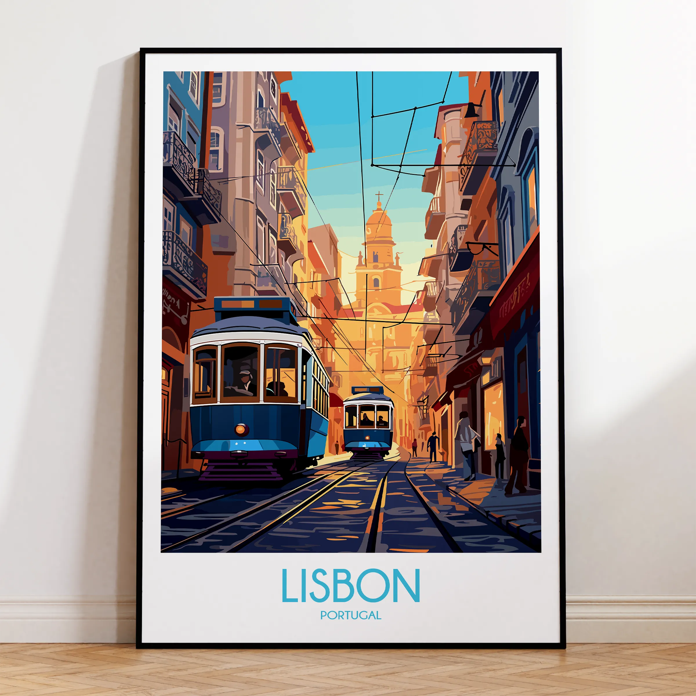 Lisbon Tram Scenic Landscape Art