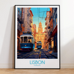 Lisbon Tram Scenic Landscape Art