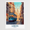 Lisbon Vintage Style Print