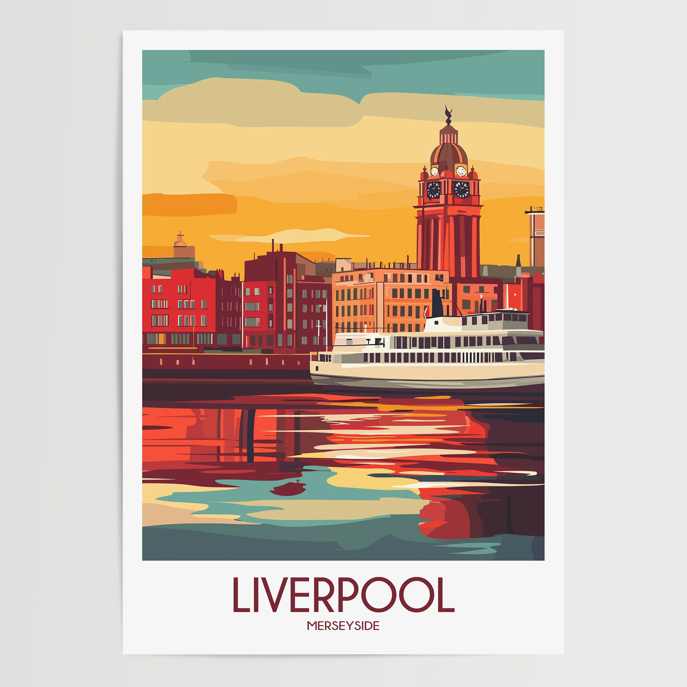 Liverpool Modern Travel Poster
