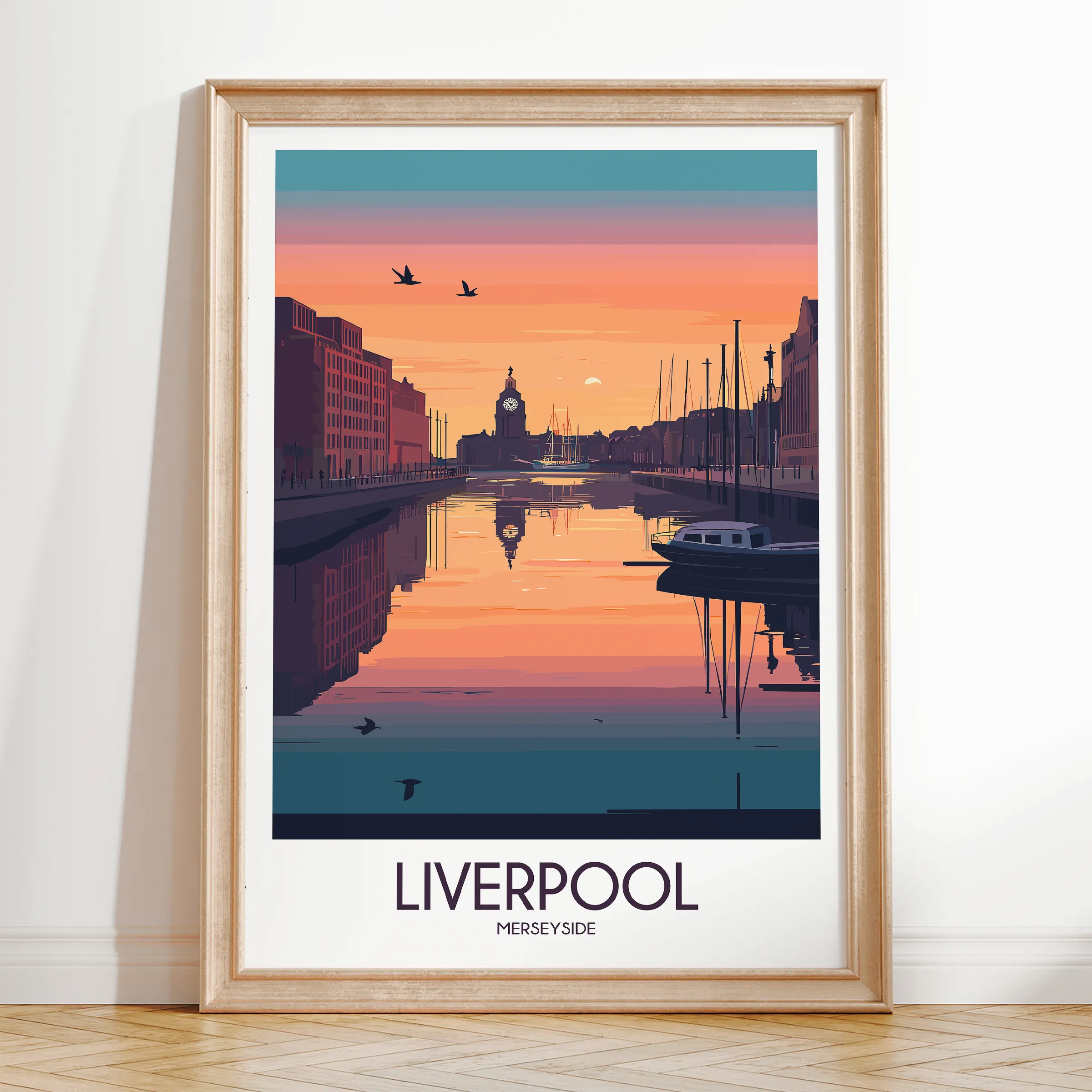 Liverpool Retro Travel Illustration