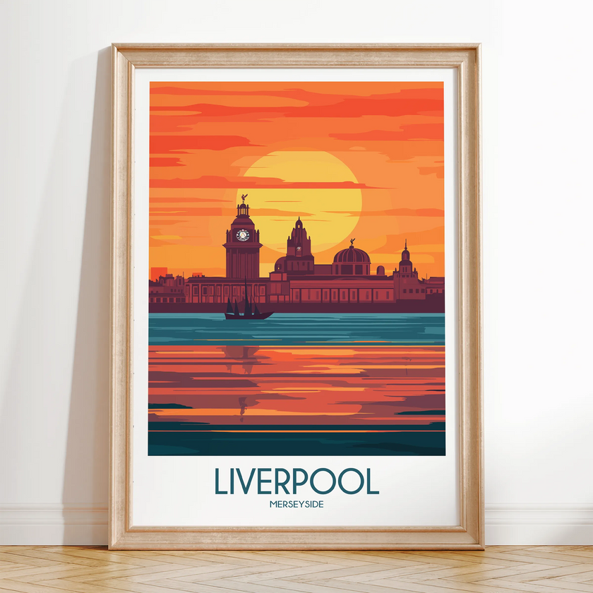 Liverpool Retro Travel Illustration