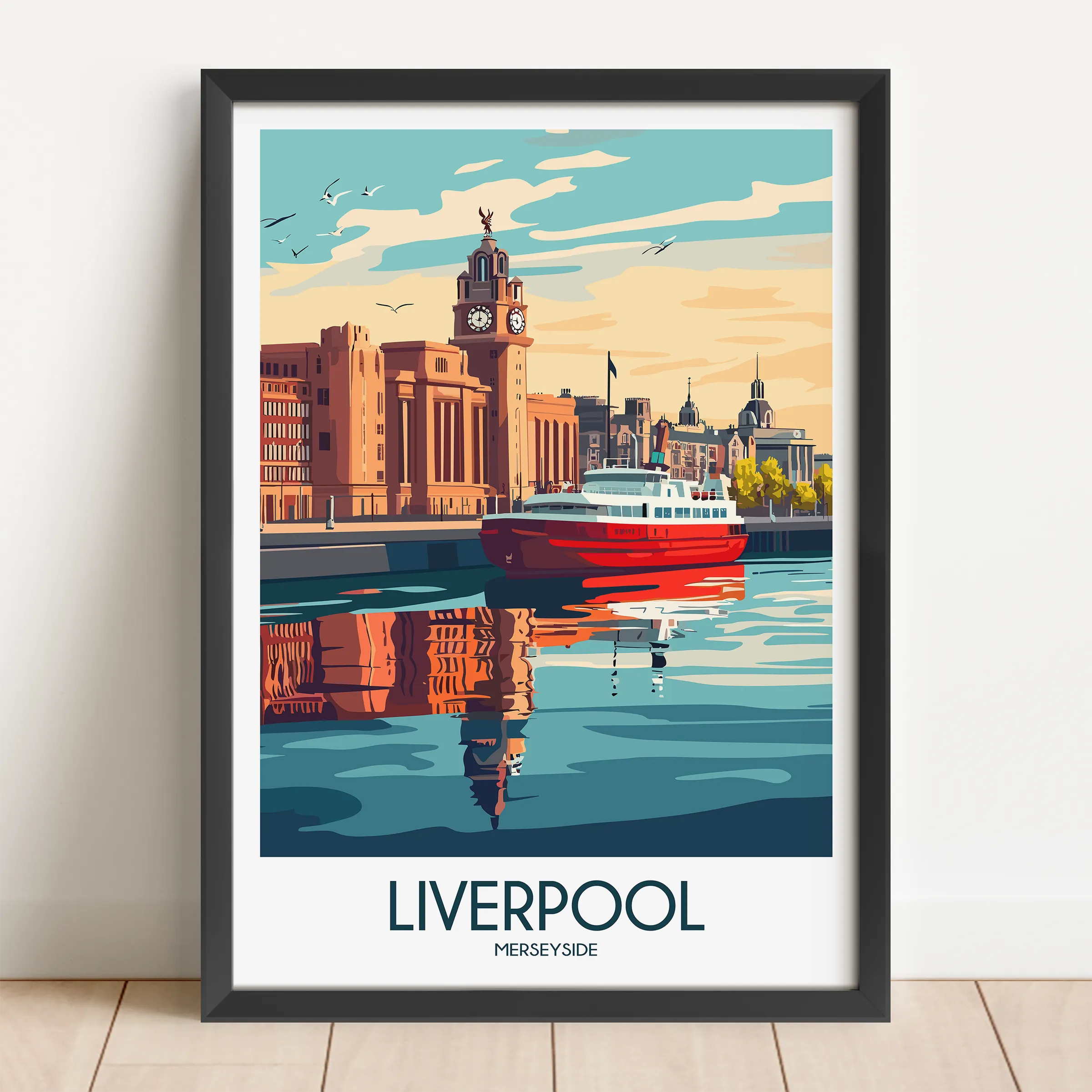 Liverpool Retro Travel Illustration
