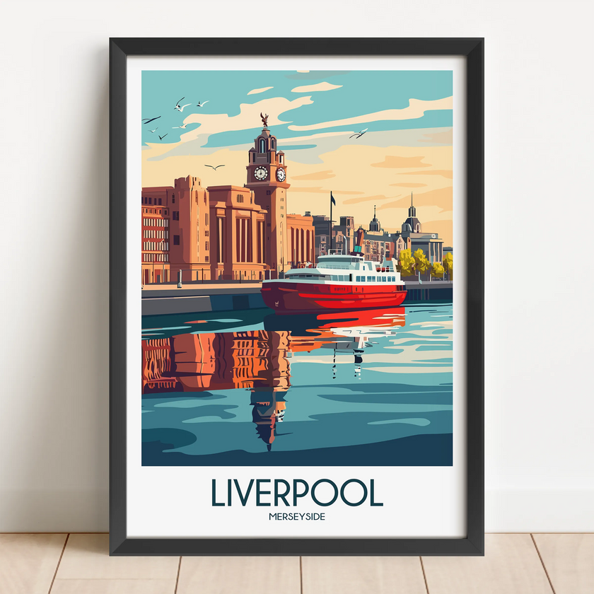 Liverpool Retro Travel Illustration