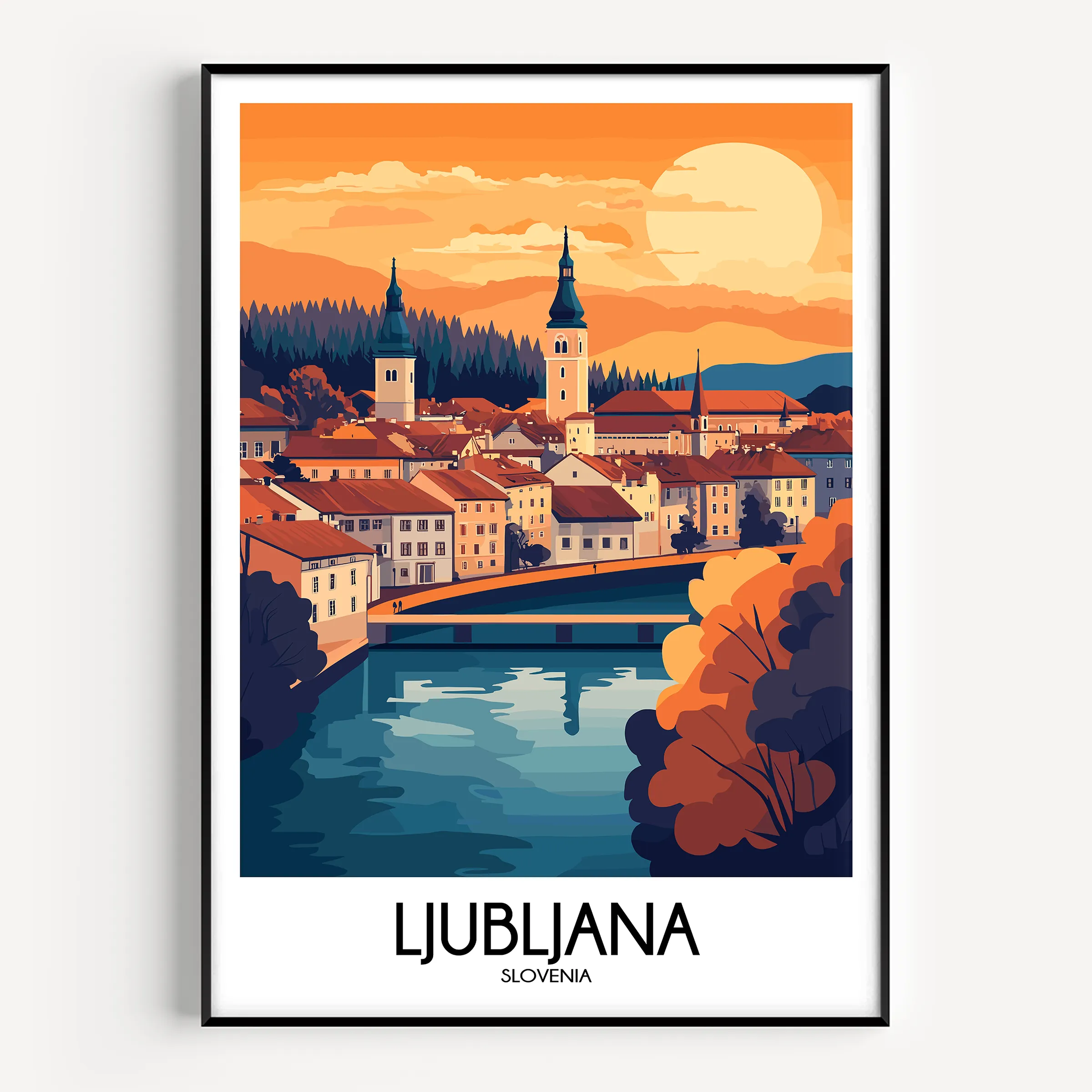 Ljubljana Modern Travel Poster