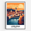 Ljubljana Modern Travel Poster