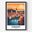 Ljubljana Retro Travel Illustration