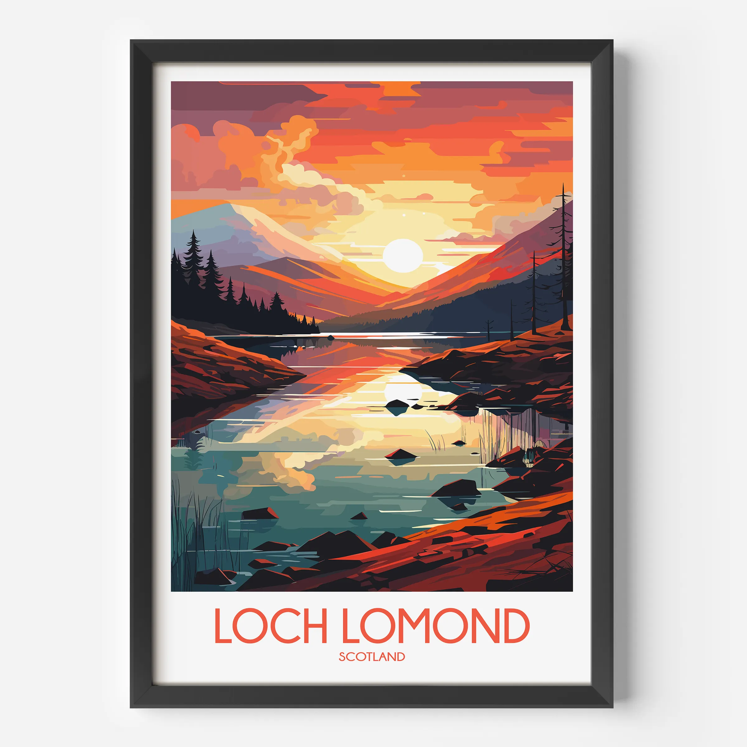 Loch Lomond Modern Travel Poster