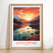 Loch Lomond Retro Travel Illustration