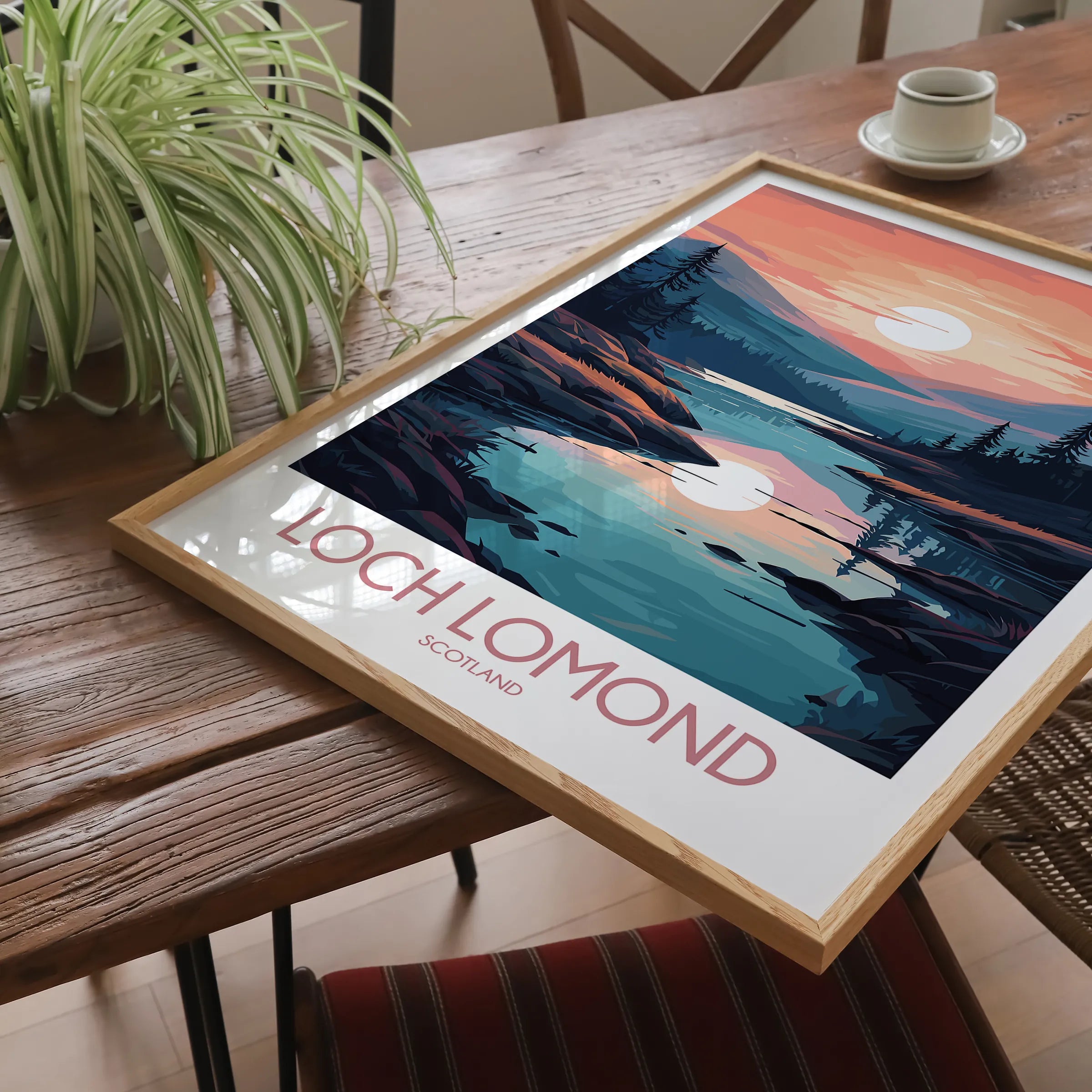 Loch Lomond Retro Travel Illustration