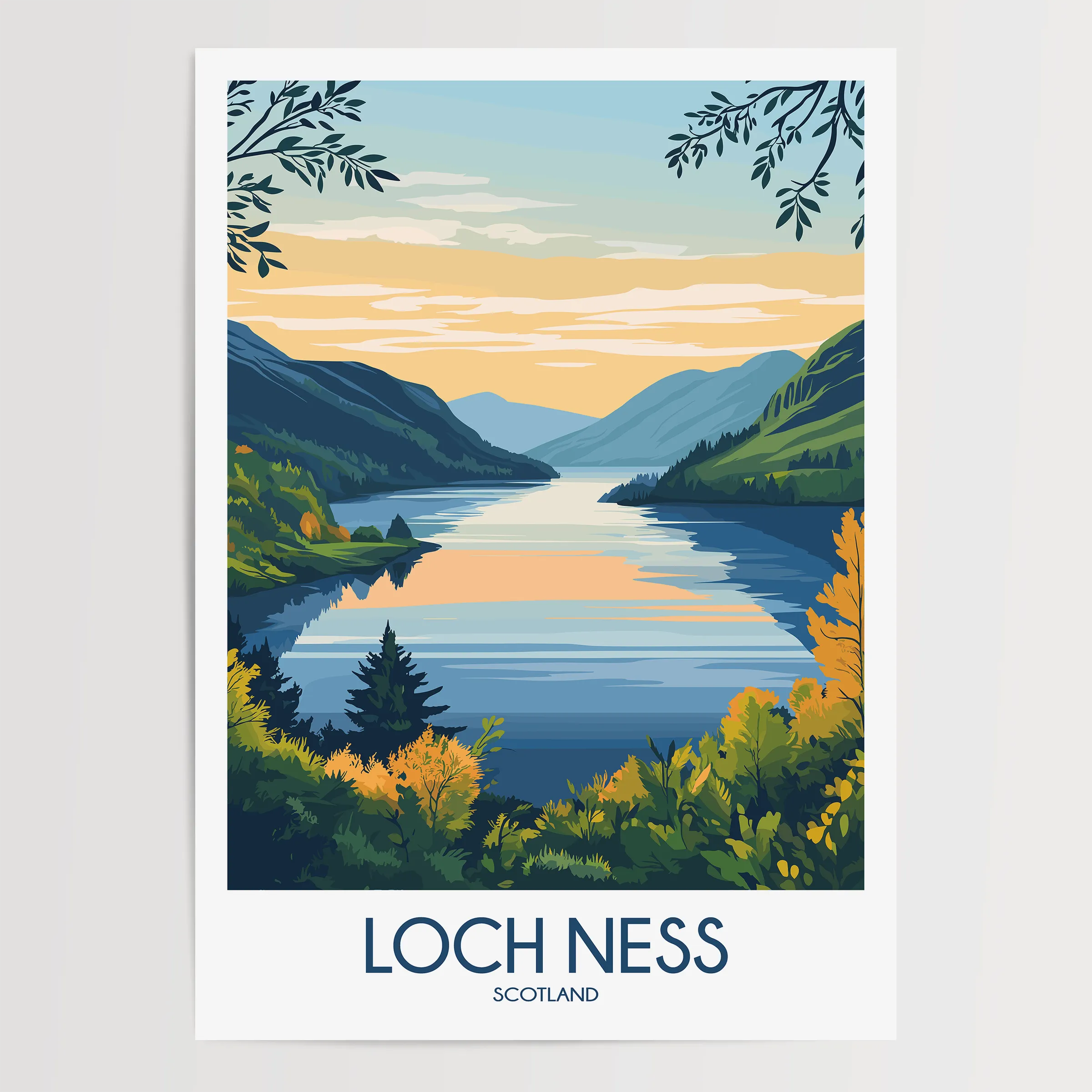 Loch Ness Modern Travel Poster