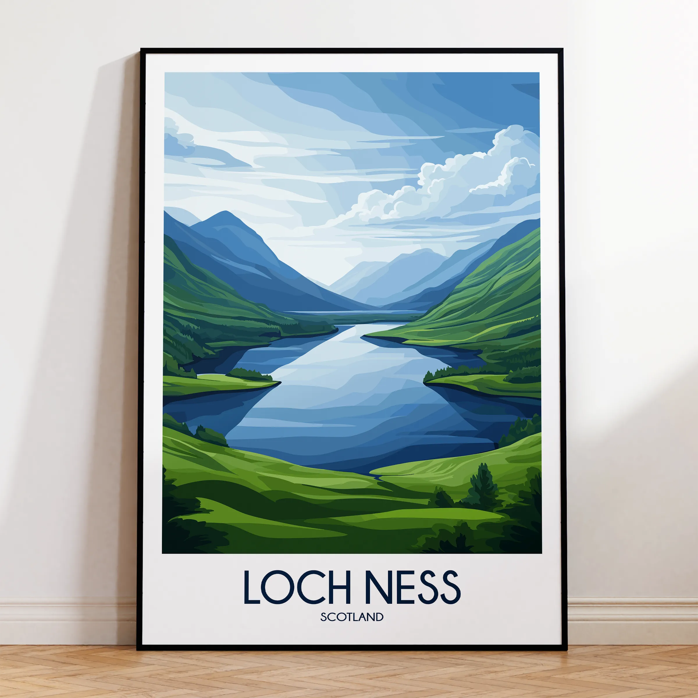 Loch Ness Scenic Landscape Art