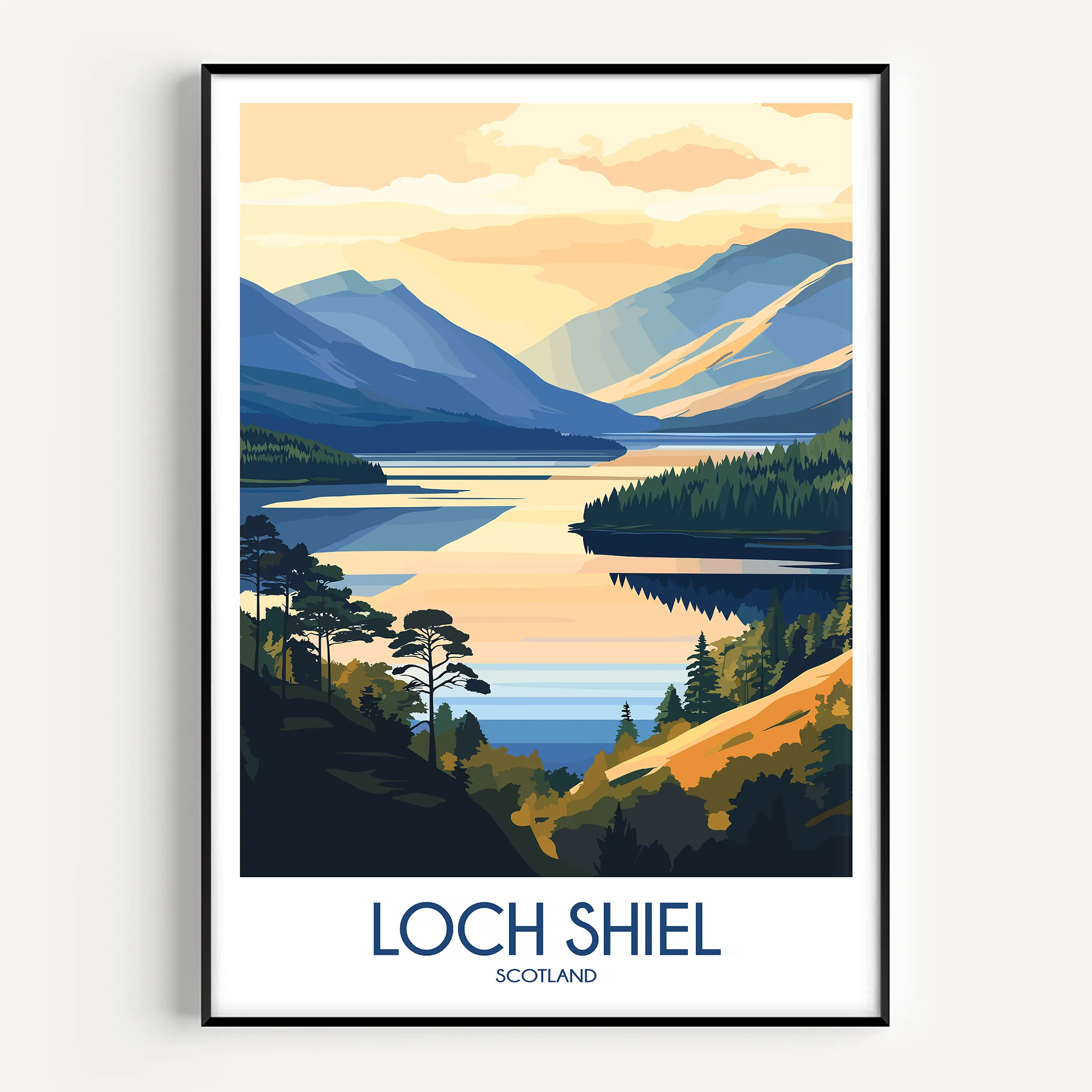 Loch Shiel Retro Travel Illustration