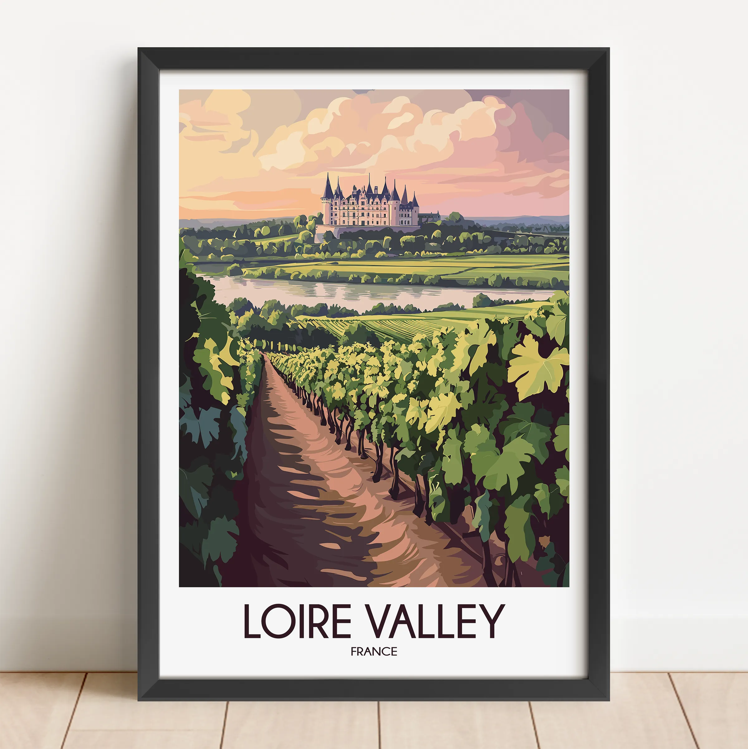 Loire Valley Modern Travel Poster