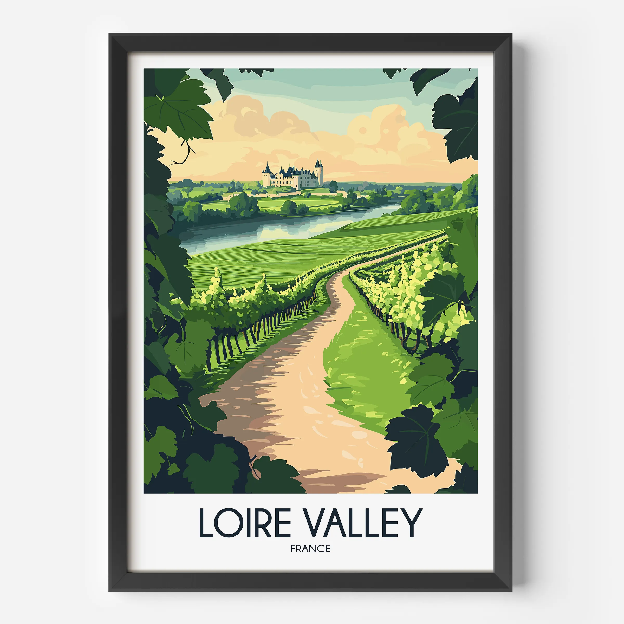 Loire Valley Modern Travel Poster