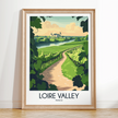 Loire Valley Retro Travel Illustration