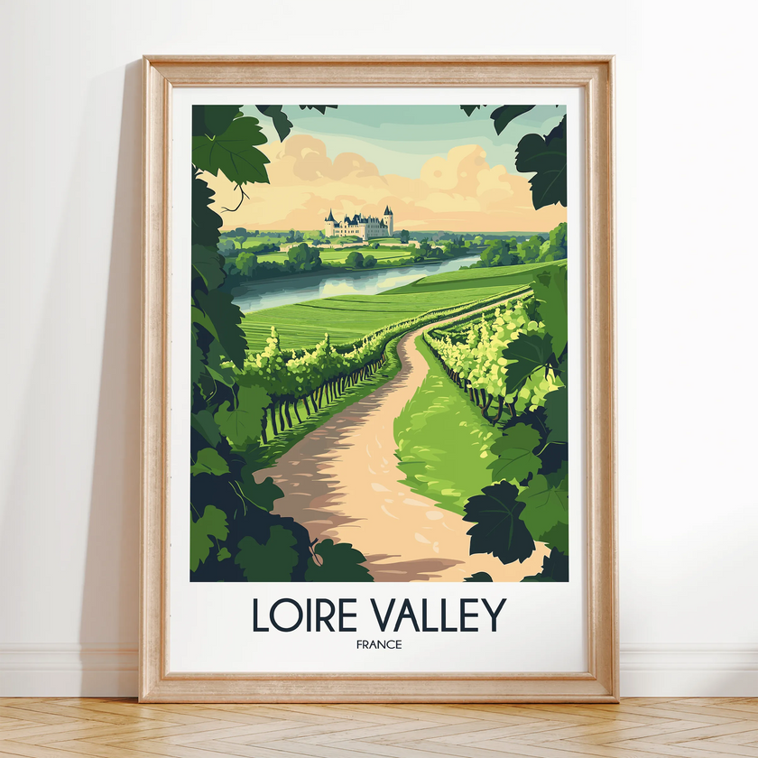 Loire Valley Retro Travel Illustration