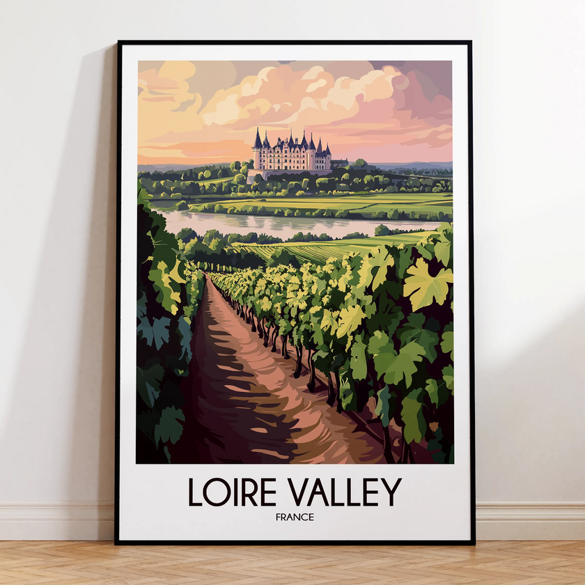 Loire Valley Retro Travel Illustration