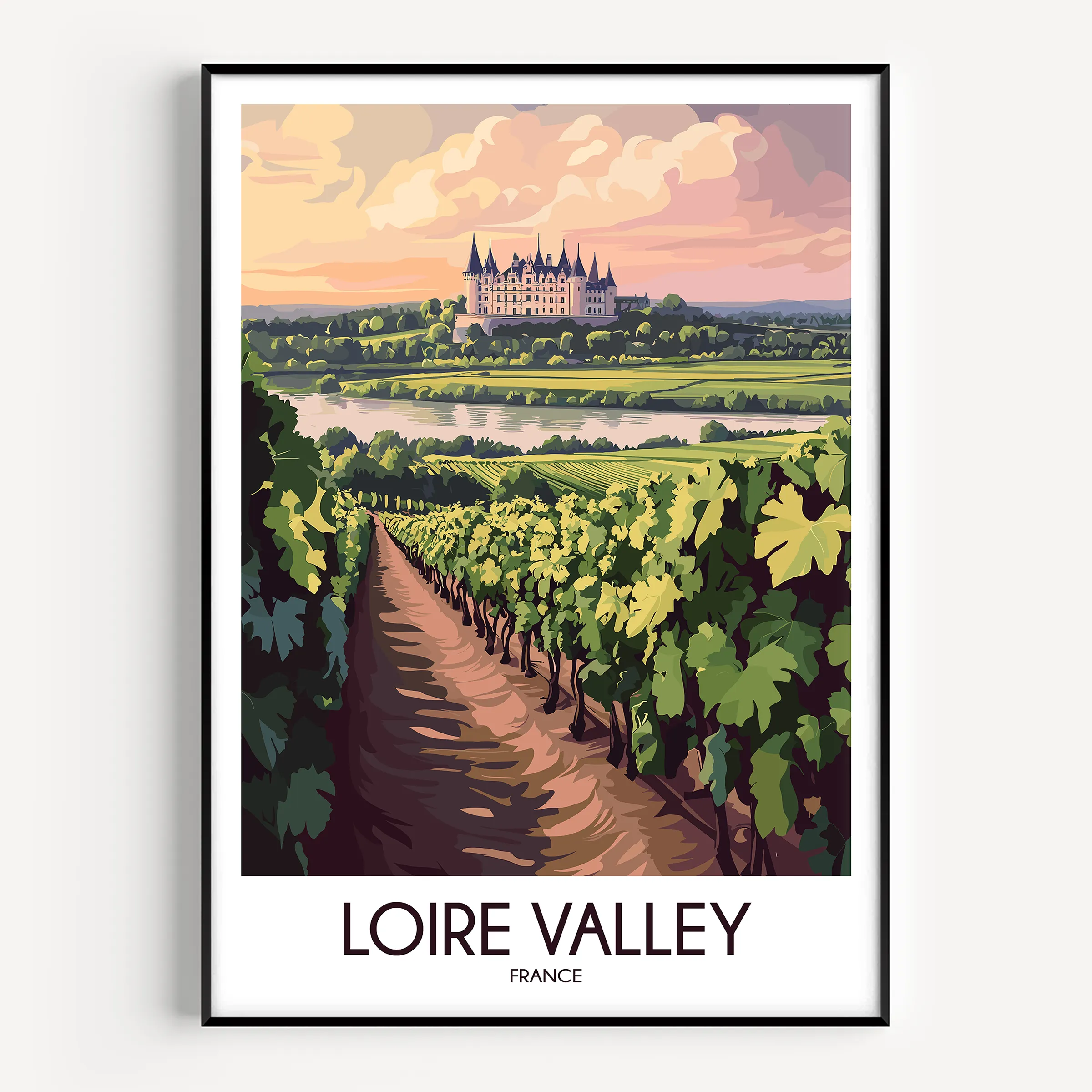 Loire Valley Vintage Style Print
