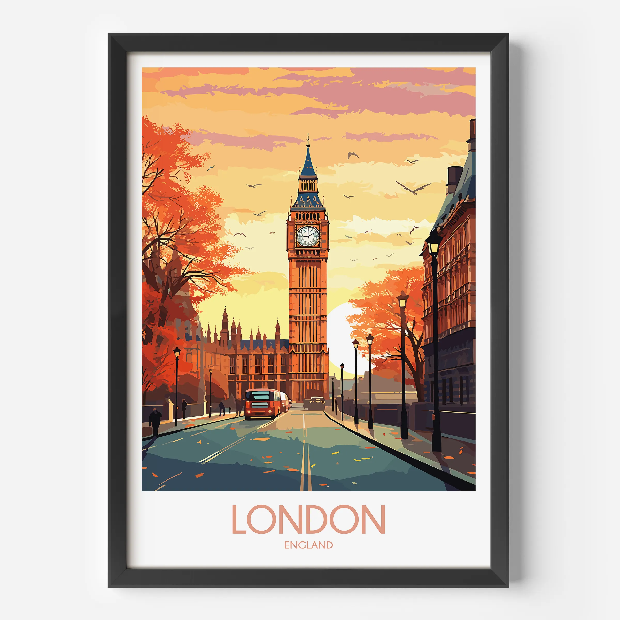 London Retro Travel Illustration
