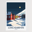 Longyearbyen Retro Travel Illustration