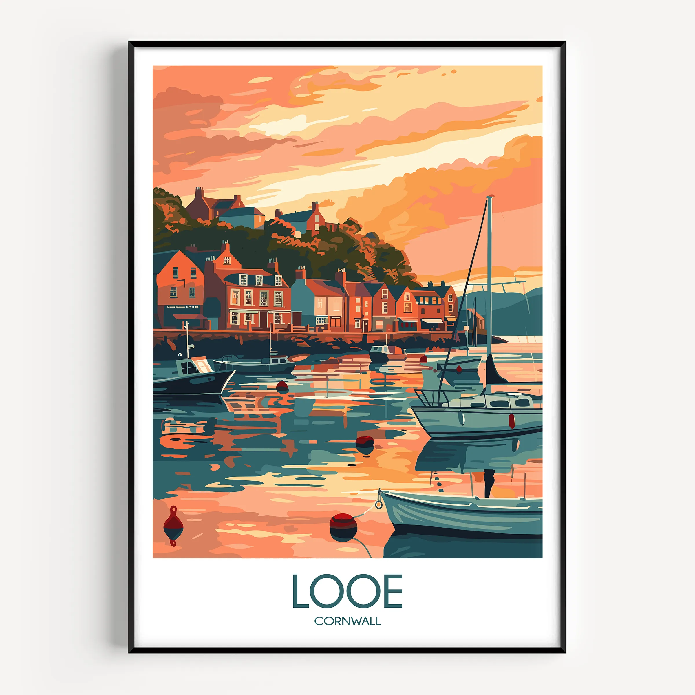 Looe Souvenir Poster Print
