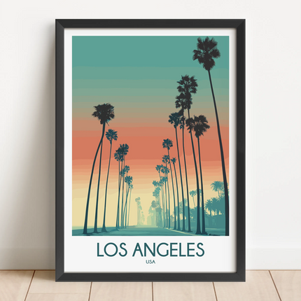 Los Angeles Retro Travel Illustration