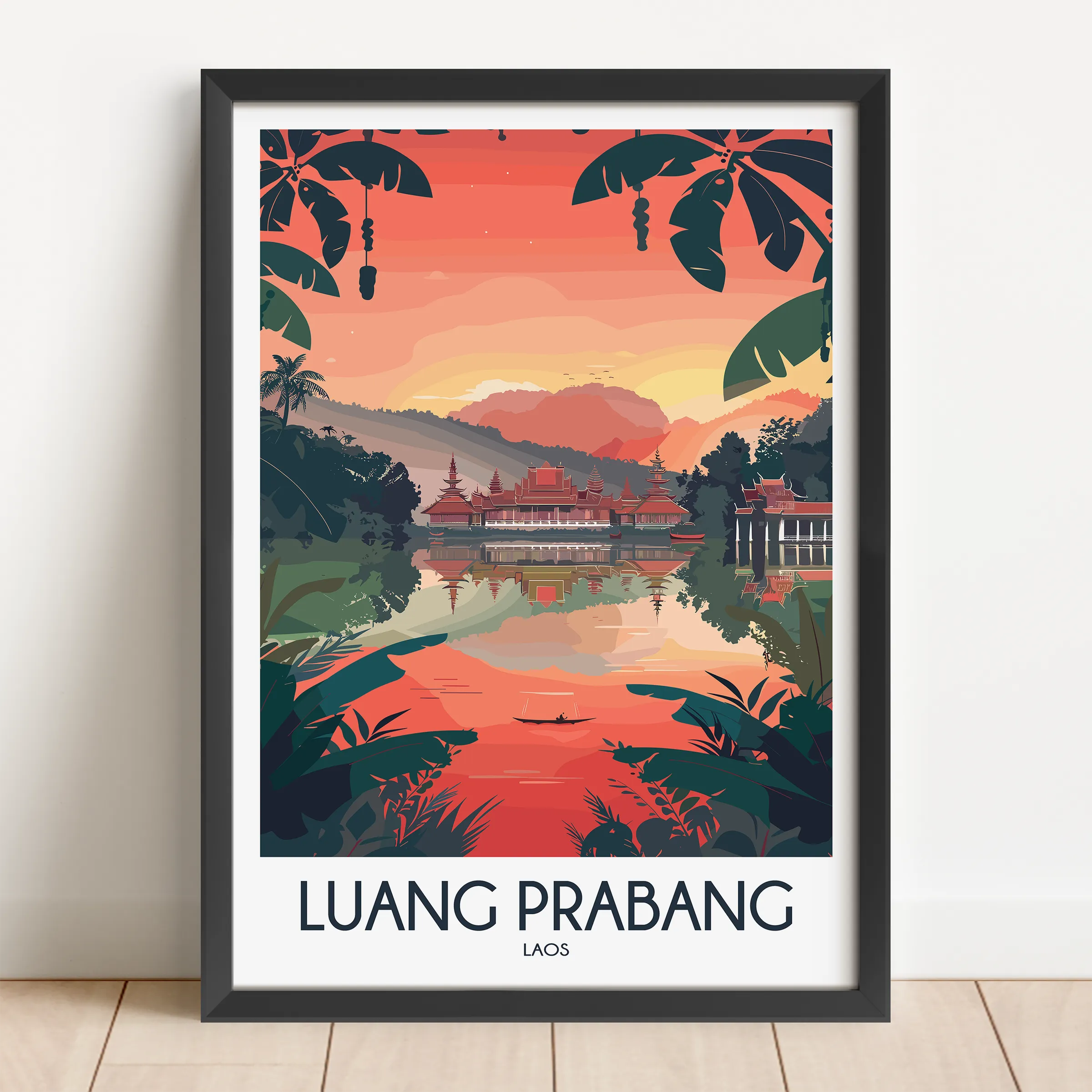 Luang Prabang Modern Travel Poster