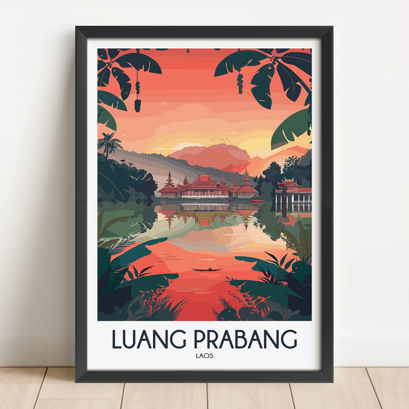 Luang Prabang Modern Travel Poster