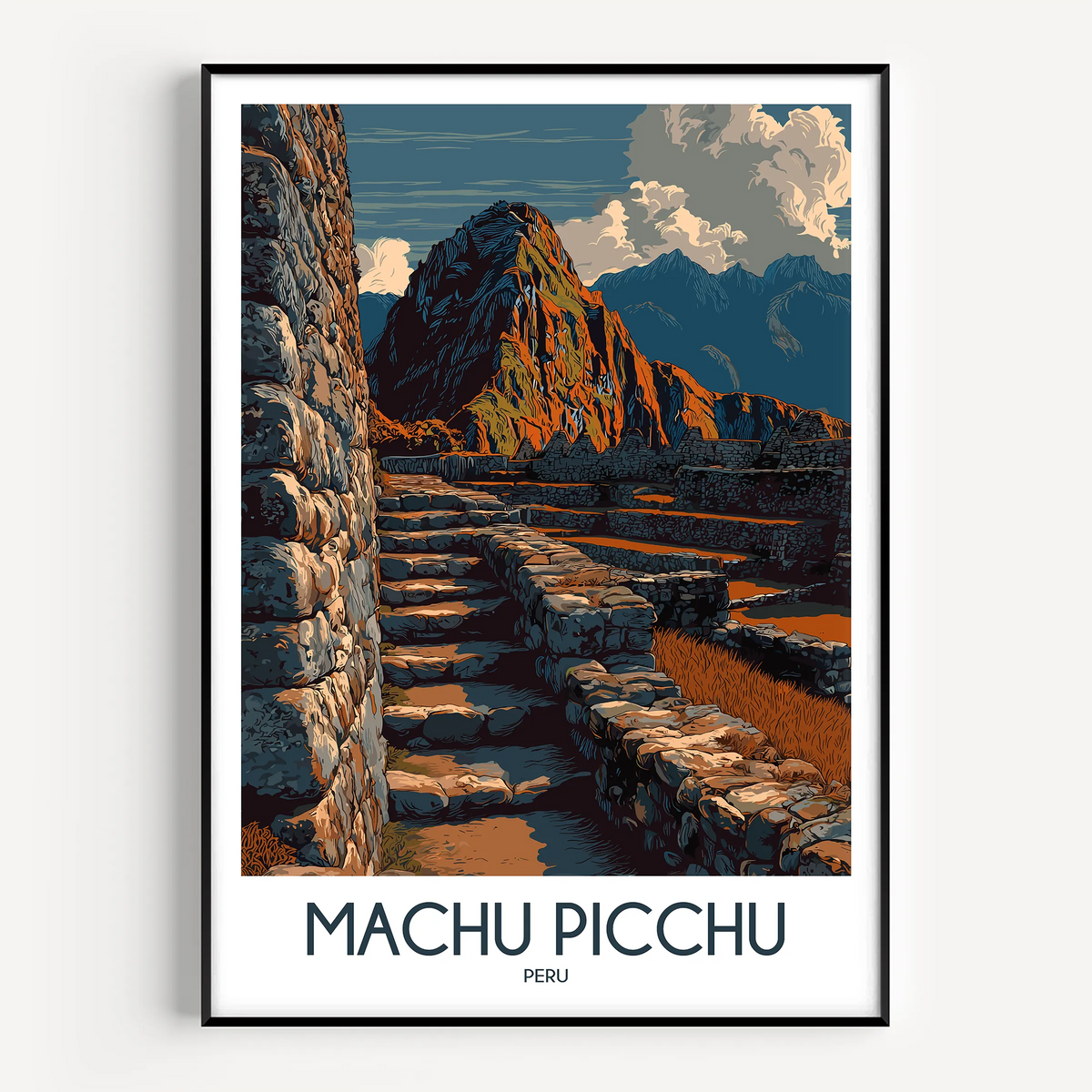 Machu Picchu Modern Travel Poster