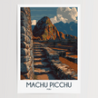 Machu Picchu Retro Travel Illustration