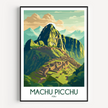 Machu Picchu Retro Travel Illustration