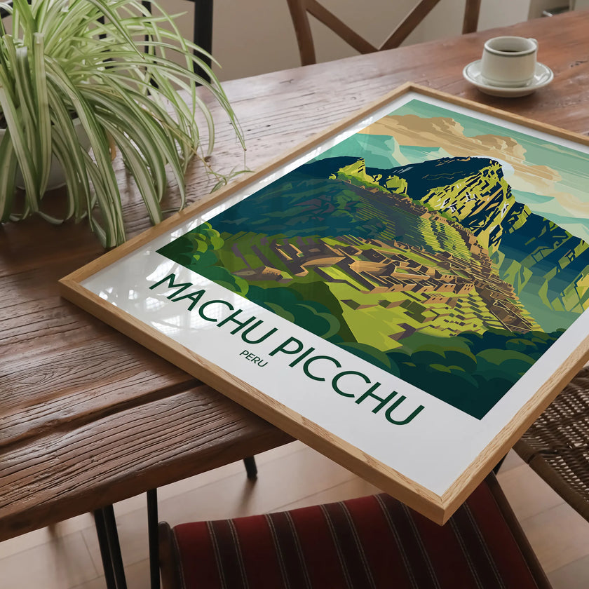 Machu Picchu Vintage Style Print