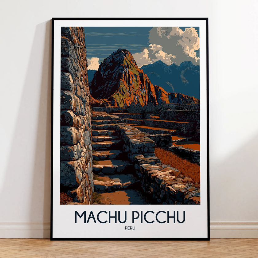 Machu Picchu Vintage Style Print