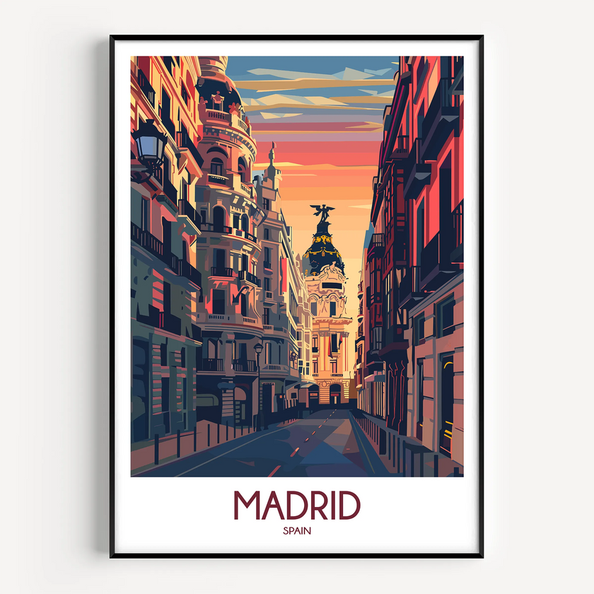 Madrid Modern Travel Poster