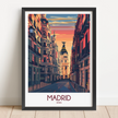 Madrid Retro Travel Illustration