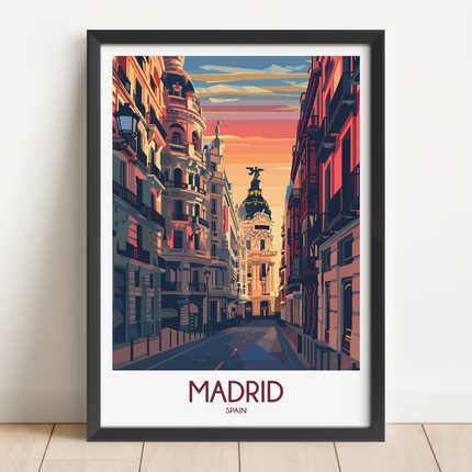 Madrid Retro Travel Illustration