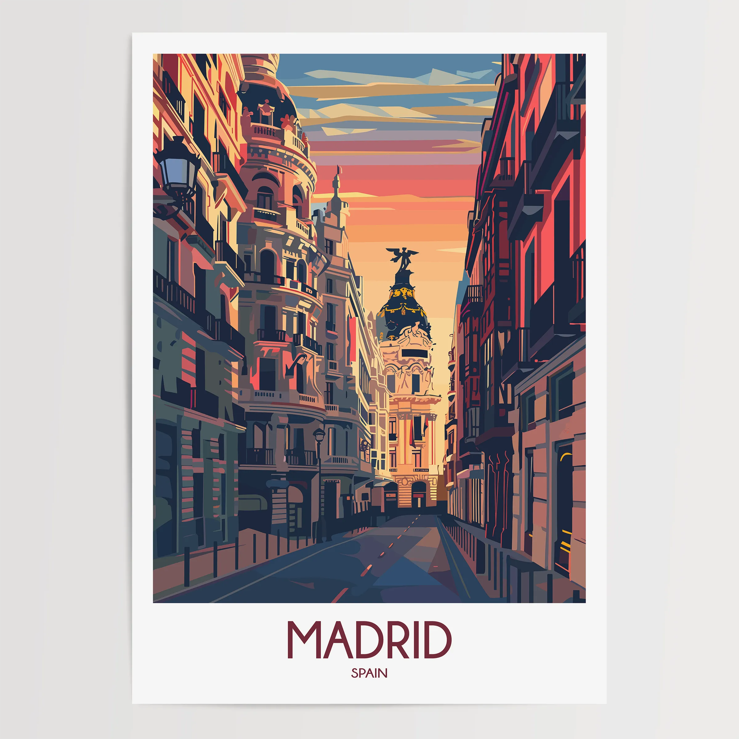 Madrid Vintage Style Print