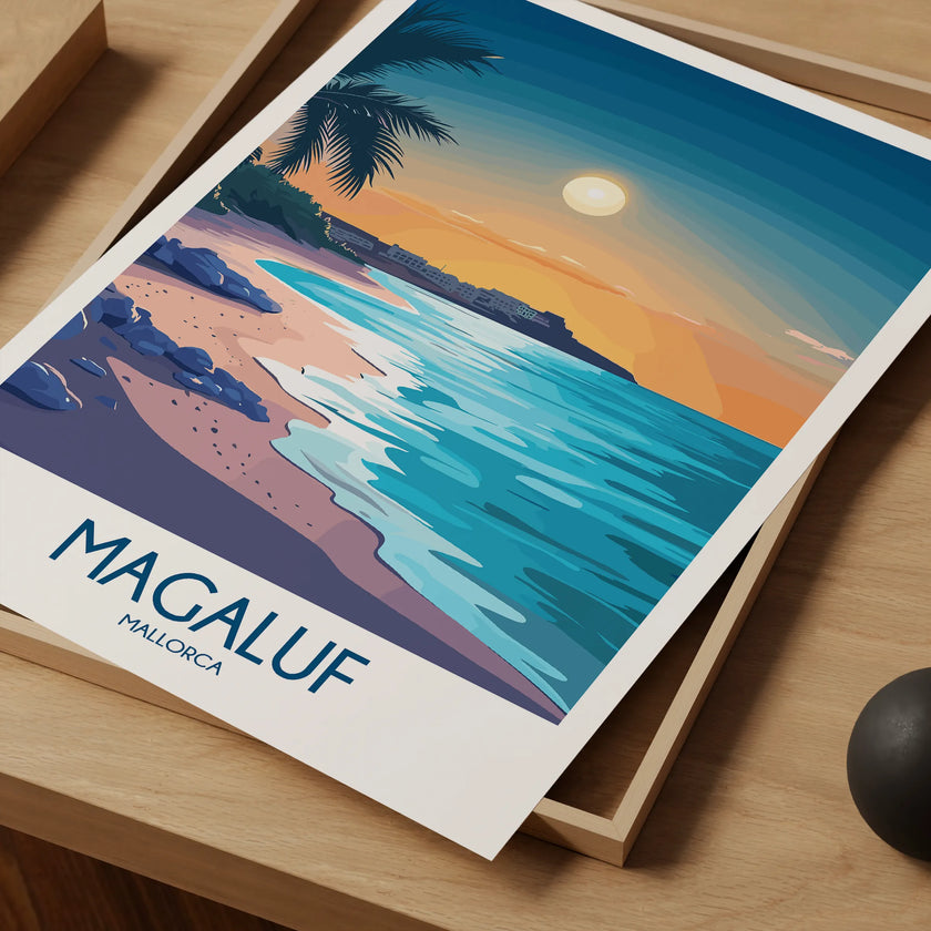 Magaluf Retro Travel Illustration