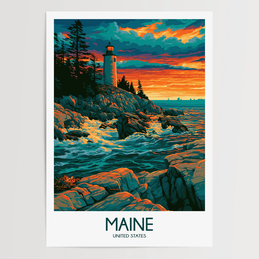 Maine Scenic Landscape Art