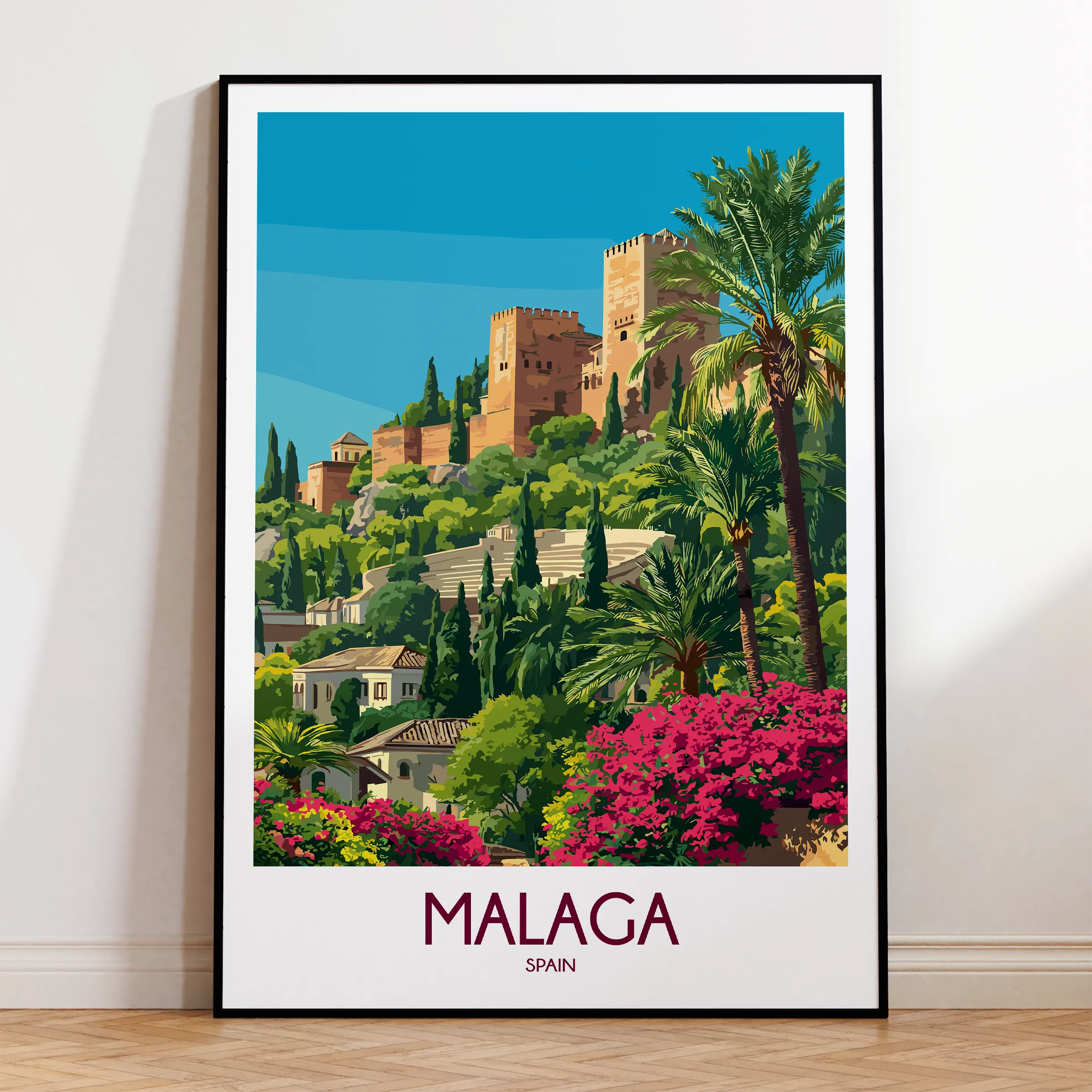 Malaga Modern Travel Poster